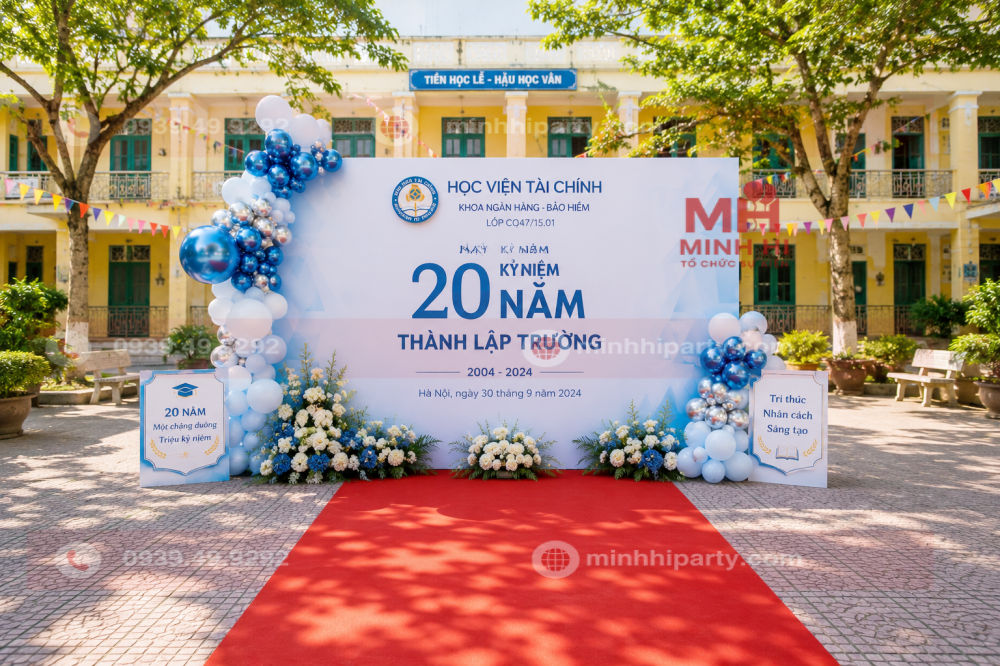 trang tri backdrop san khau trung tam cho ki niem 20 nam ngay thanh lap truong Trang trí backdrop sân khấu trung tâm cho kỉ niệm 20 năm ngày thành lập trường