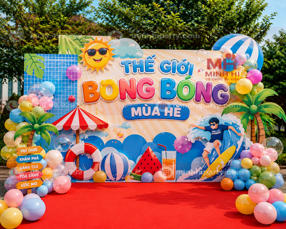 Trang trí chào hè chủ đề thế giới bong bóng