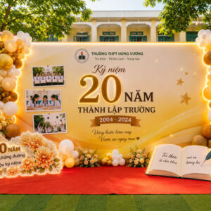 trang tri ky niem 20 nam thanh lap truong thiet ke hien dai led Trang trí kỷ niệm 20 năm thành lập trường thiết kế hiện đại với đèn LED