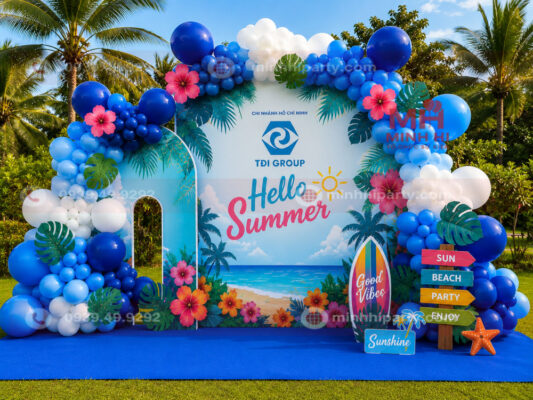 Trang trí mùa hè chủ đề Hello Summer tropical
