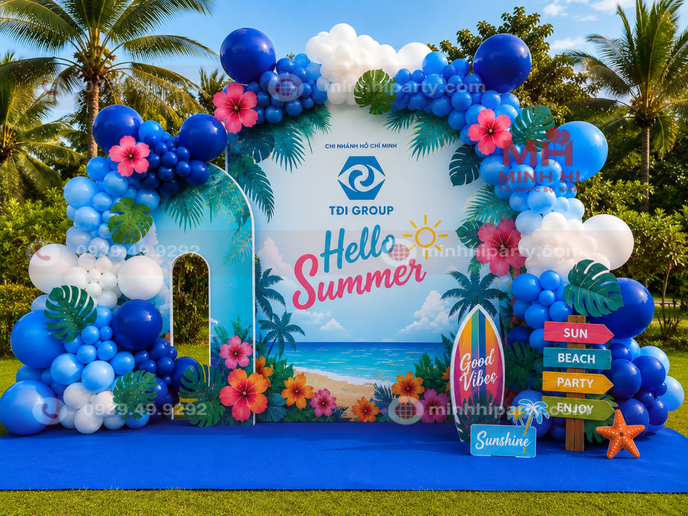 Trang trí mùa hè chủ đề Hello Summer tropical