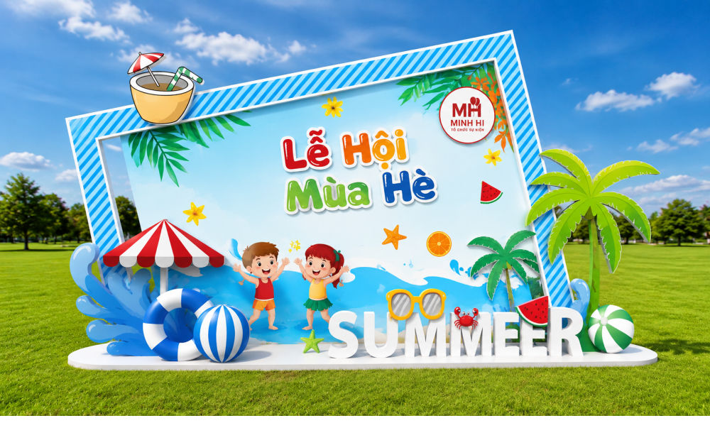 Trang trí cho mùa hè với logo thương hiệu nổi bật