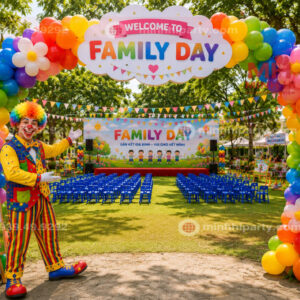 Chú hế hoạt náo đón khách cho sự kiện Family day