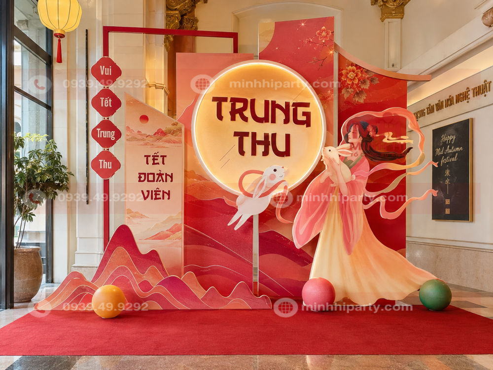 thiet ke backdrop trung thu doanh nghiep Thiết kế backdrop check-in Trung Thu doanh nghiệp đẹp và ấn tượng 2026
