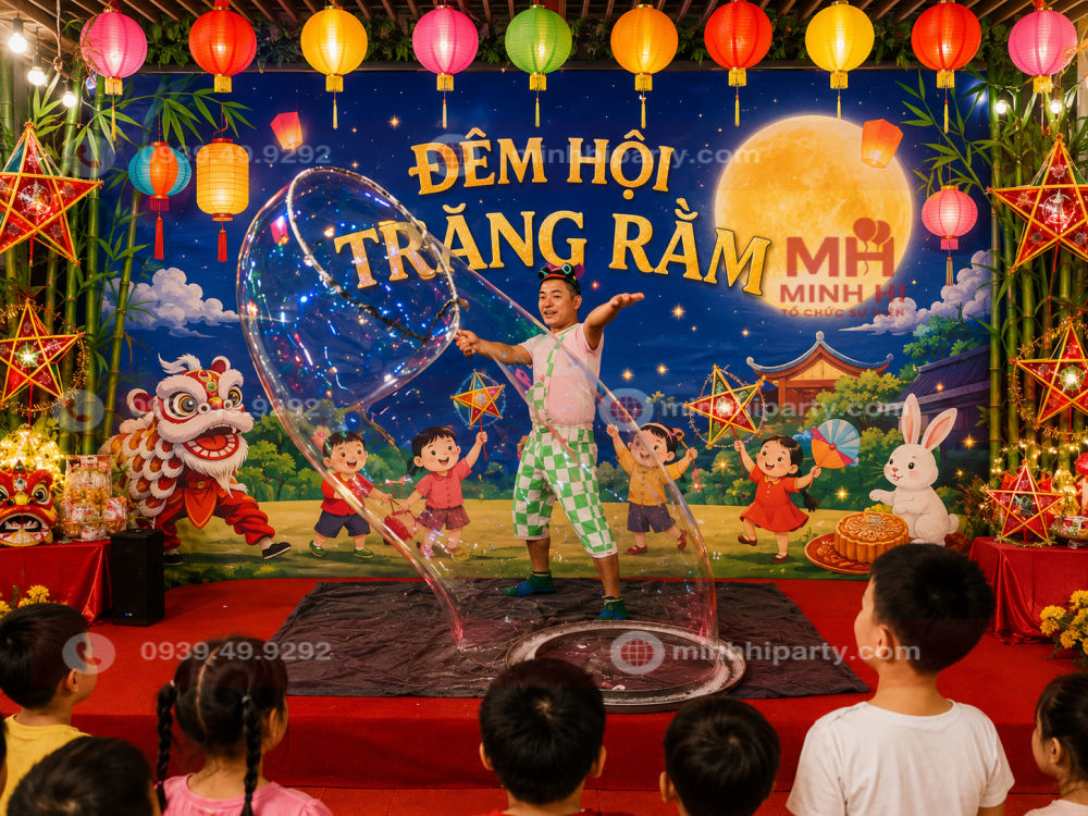 tiet muc bieu dien bong bong xa phong cho su kien trung thu Tiết mục biễu diễn Bubble Show trung thu thiếu nhi cho sự kiện trung thu hoành tráng