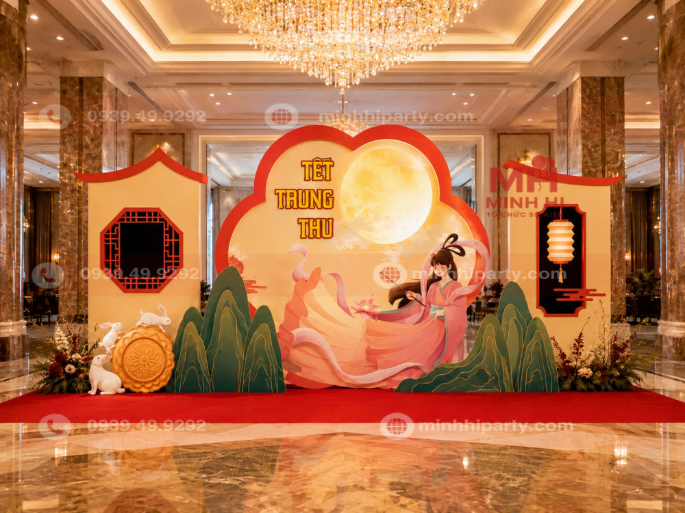 tieu canh trang tri trung thu doanh nghiep Tiểu cảnh trang trí trung thu doanh nghiệp thiết kế có chiều sâu