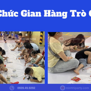 Tổ chức gian hàng trò chơi gian hàng sáng tạo với tô tranh màu và tô tượng