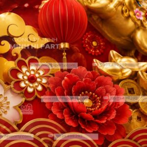 Họa tiết Tết truyền thống được Minh Hi Party phân bổ cân đối