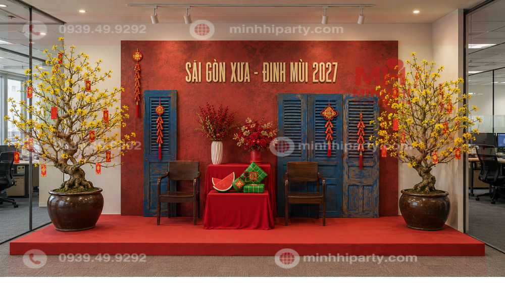 Tiểu cảnh tết ''Sài Gòn Xưa'' cho văn phòng và doanh nghiệp