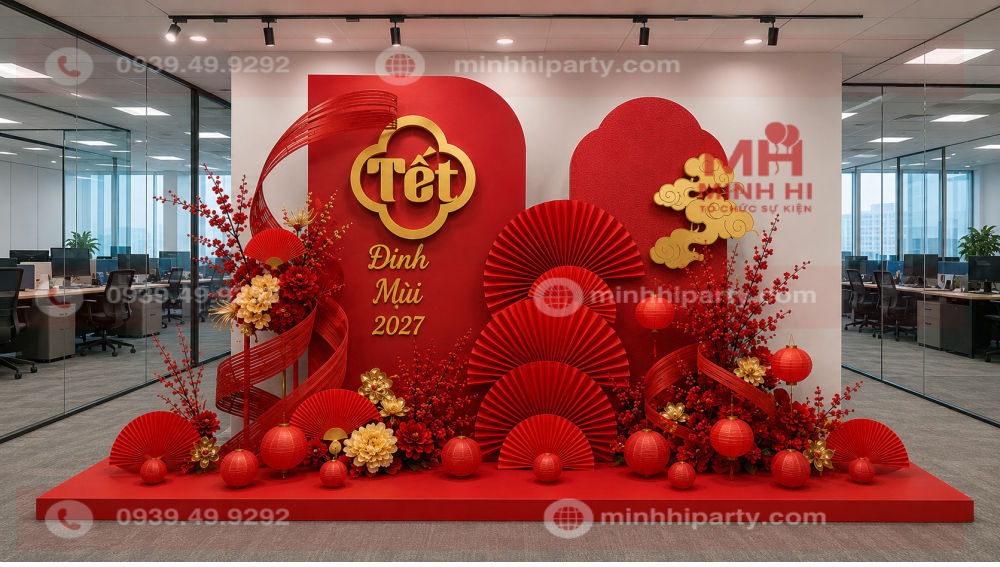 Trang trí tiểu cảnh tết cho văn phòng hiện đại 2027