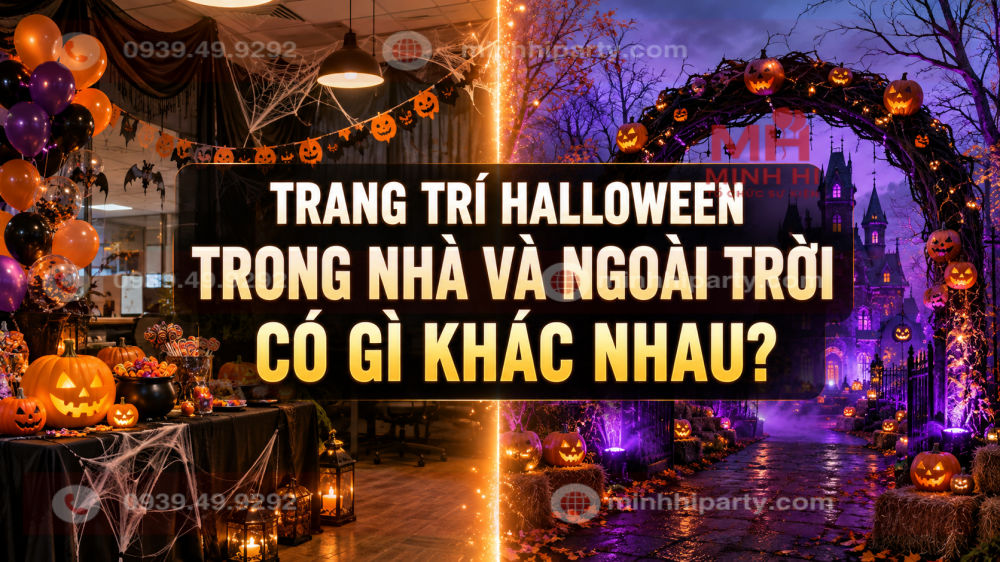 Trang trí Halloween trong nhà và ngoài trời có gì khác nhau qua hai không gian sự kiện