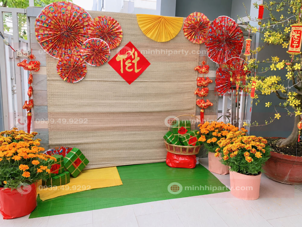 decor tet 2027 bo tri khong gian check in cho sanh vua Decor tết 2027 bố trí không gian check in cho sảnh vừa