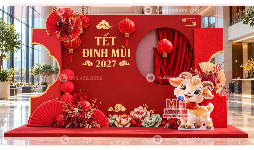 goc check in tet 2027 voi linh vat dinh mui Decor góc check in tết 2027 với linh vật năm Đinh Mùi