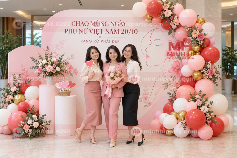 Thiết kế trang trí 20/10 cho khu vực check in