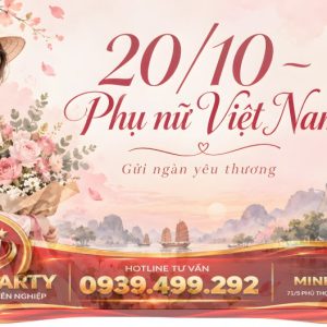 Backdrop 20/10 tone kem nhẹ nhàng