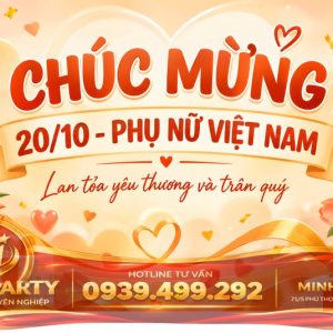 Backdrop trang trí 20/10 phong cách hiện đại