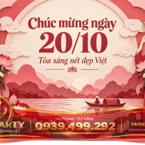 Backdrop 20/10 “Tỏa Sáng Phụ Nữ Việt”