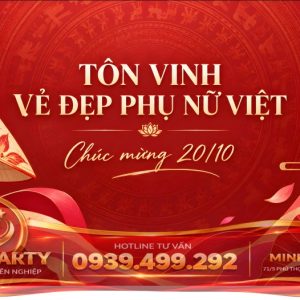Backdrop 20/10 Tại Quầy Lễ Tân