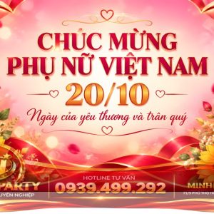 Mẫu trang trí backdrop 20/10 cho văn phòng công ty