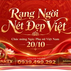 Mẫu trang trí backdrop 20/10 kết hợp với hoa sen mới nhất 2026