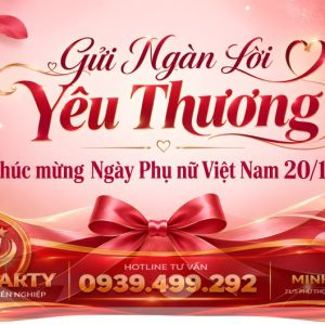 Backdrop 20/10 “Gửi Ngàn Lời Yêu Thương”