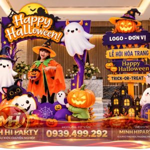 Mau khung check in halloween danh cho truong hoc Trang Trí Halloween với khung check-in Lớp Học Đơn Giản