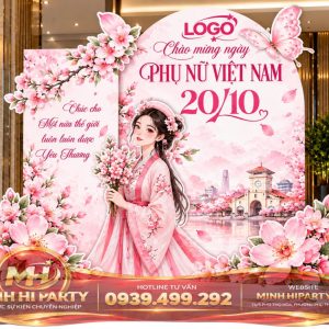 Mẫu trang trí 20/10 kiểu photobooth check-in mới nhất 2026