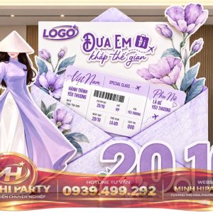 Mẫu thiết kế trang trí 20/10 nổi bật với bộ nhận diện thương hiệu ấn tượng