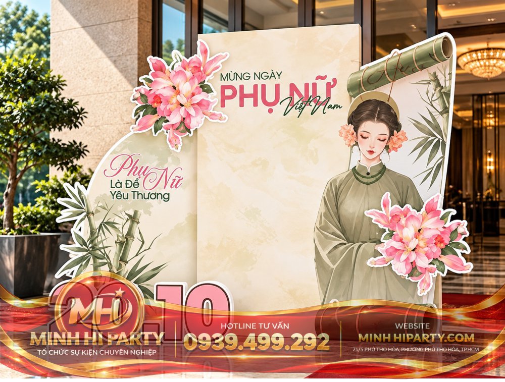 Mẫu trang trí 20/10 tone pastel nhẹ nhàng ấn tượng nhất 2026