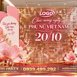 Mẫu trang trí 20/10 với sequin lấp lánh