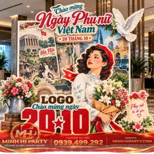 Mẫu trang trí 20/10 truyền thống xen lẫn hiện đại tại Minh Hi