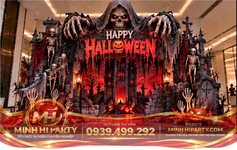 Mau trang tri halloween 2026 dang so nhat Trang Trí Halloween 2026 theo Phong Cách Lâu Đài Ma