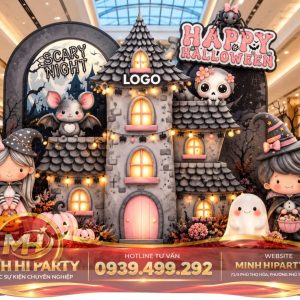 Trang tri Halloween 2026 theo phong cach hien dai dang yeu Trang Trí Halloween Trường Mầm Non Dễ Thương