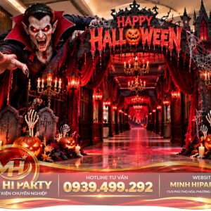 Trang tri halloween 2026 voi hinh anh dracula Trang Trí Halloween 2026 Với Cổng Chào Ma Quái 3D