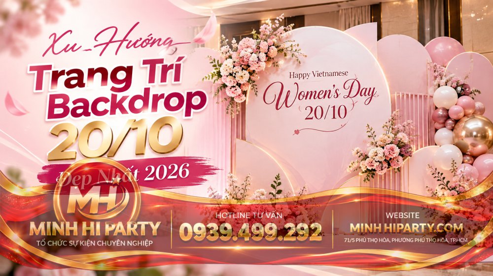 Xu hướng trang trí backdrop 20/10 đẹp nhất 2026