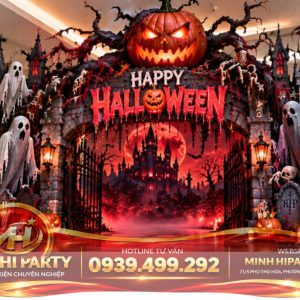 Y tuong trang tri halloween 2026 Trang Trí Halloween 2026 Sảnh Chung Cư Cao Cấp