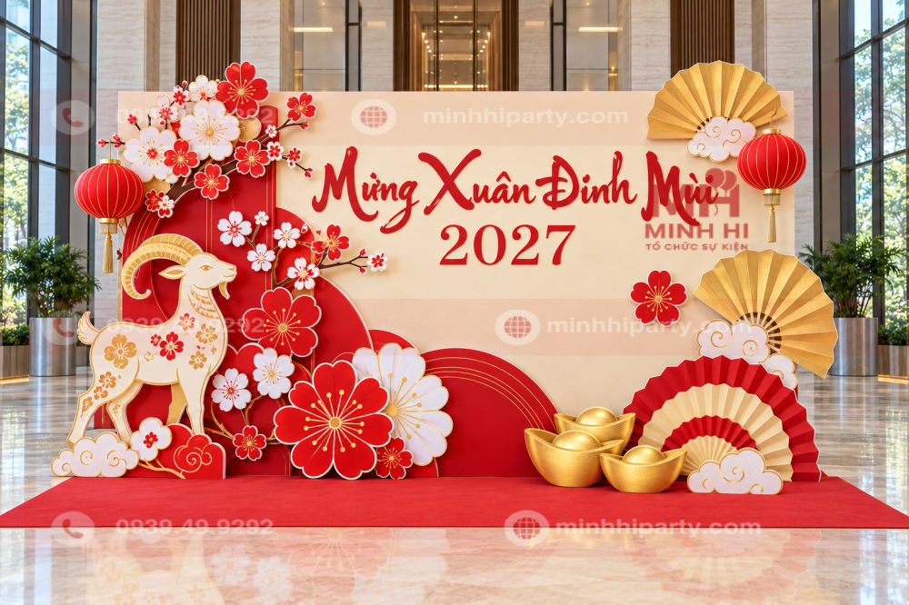 decor backdrop tet 2027 va he khung Decor backdrop tết 2027 và hệ khung