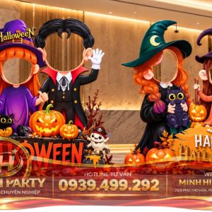 khung chup anh mat be Halloween 2026 dang yeu de thuong decor trang tri Trung tam tieng anh Mall Nha hang Truong hoc Trang Trí Halloween 2026 Theo Concept Riêng Của Doanh Nghiệp