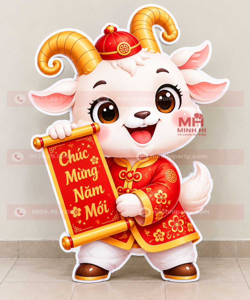 mo hinh linh vat de tet hoa hinh Mô hình chibi Dê 2027 với hình hoạt hình
