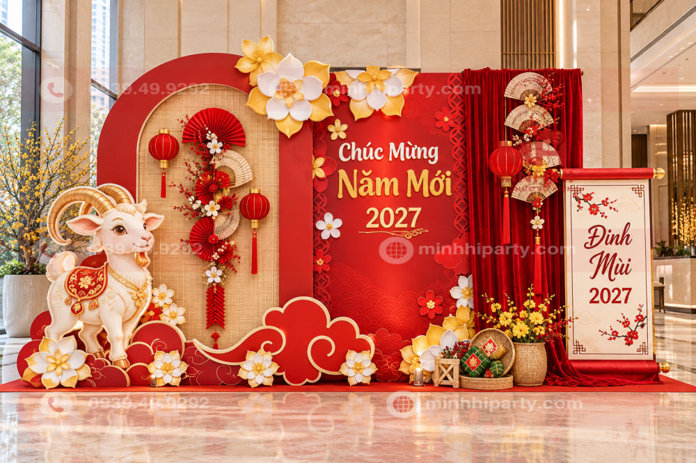 thiet ke decor tet 2027 va phoi canh Thiết kế decor tết 2027 và phối cảnh với các chi tiết 3D nổi bật