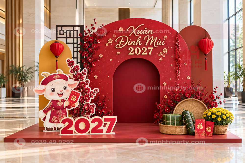 trang tri tet 2027 phan lop cung phu kien thap Trang trí tết 2027 phân lớp cùng phụ kiện kết hợp với Linh Vật 2027 nổi bật