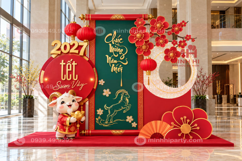 trang tri tet 2027 voi linh vat de dau an nam dinh mui Trang trí tết 2027 với linh vật Dê tạo nên dấu ấn năm Đinh Mùi